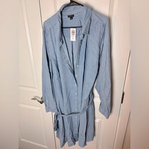 Torrid Long Sleeve Chambray Mini Dress